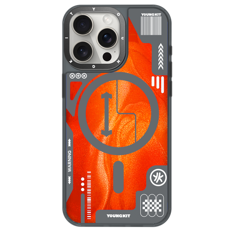 iPhone 14 Pro Max Hülle YOUNGKIT Cyberpunk Fluorescence Luminous Quicksand / Red