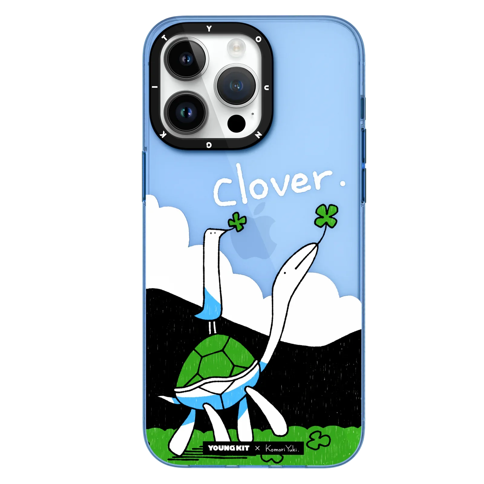 iPhone 15 Pro Hülle YOUNGKIT X @KomoriYuki Green Flora and Fauna / Blue