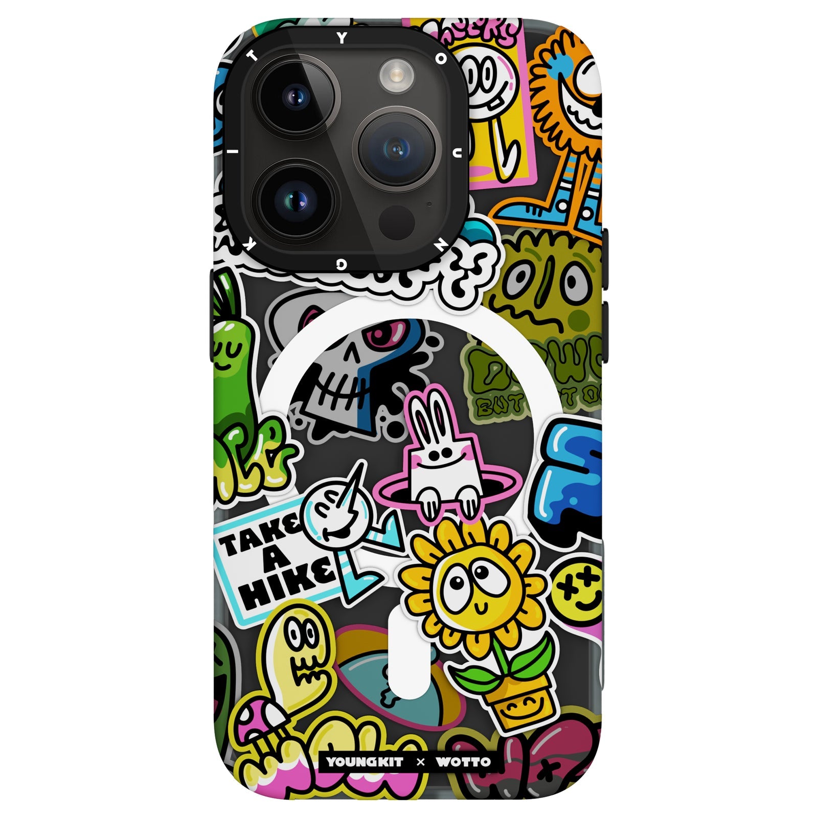 iPhone 14 Pro Hülle YOUNGKIT X WOTTO Street Graffiti Magsafe / Gray