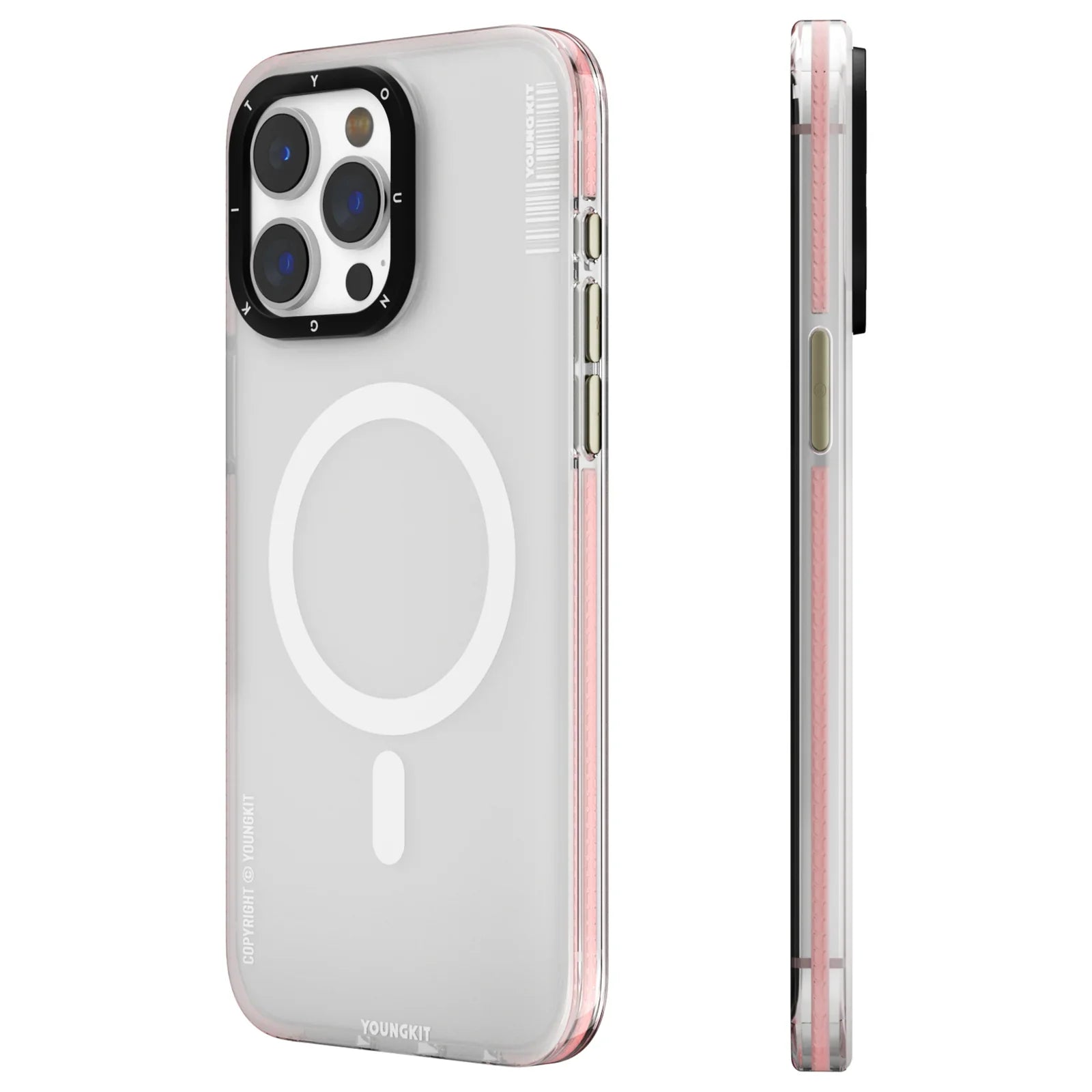 iPhone 15 Pro Hülle YOUNGKIT Jane Sand Matte Texture Magsafe / Pink