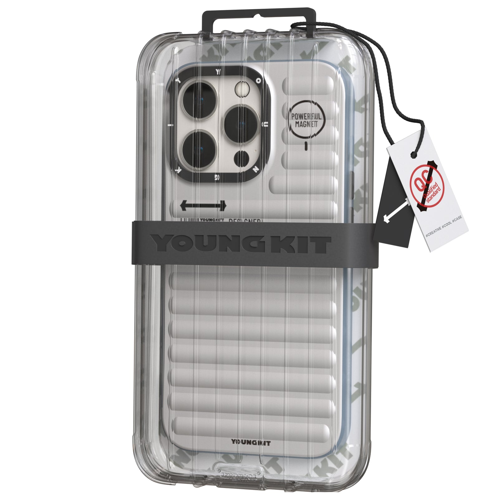 iPhone 13 Hülle YOUNGKIT Plain Luggage MagSafe Luxury Designer Brand - Silver