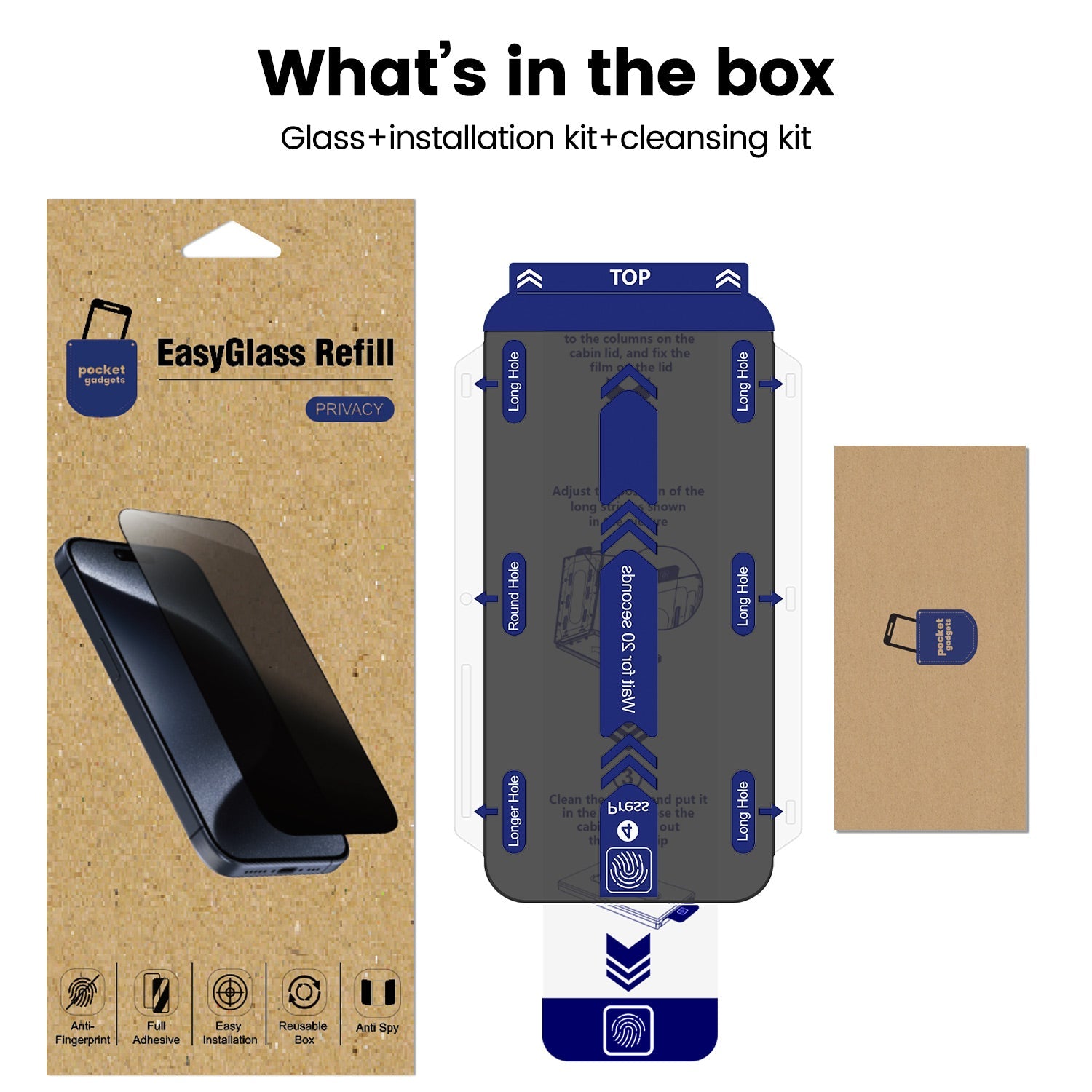 iPhone 12 Panzerglas - Privacy / EasyGlass Refill