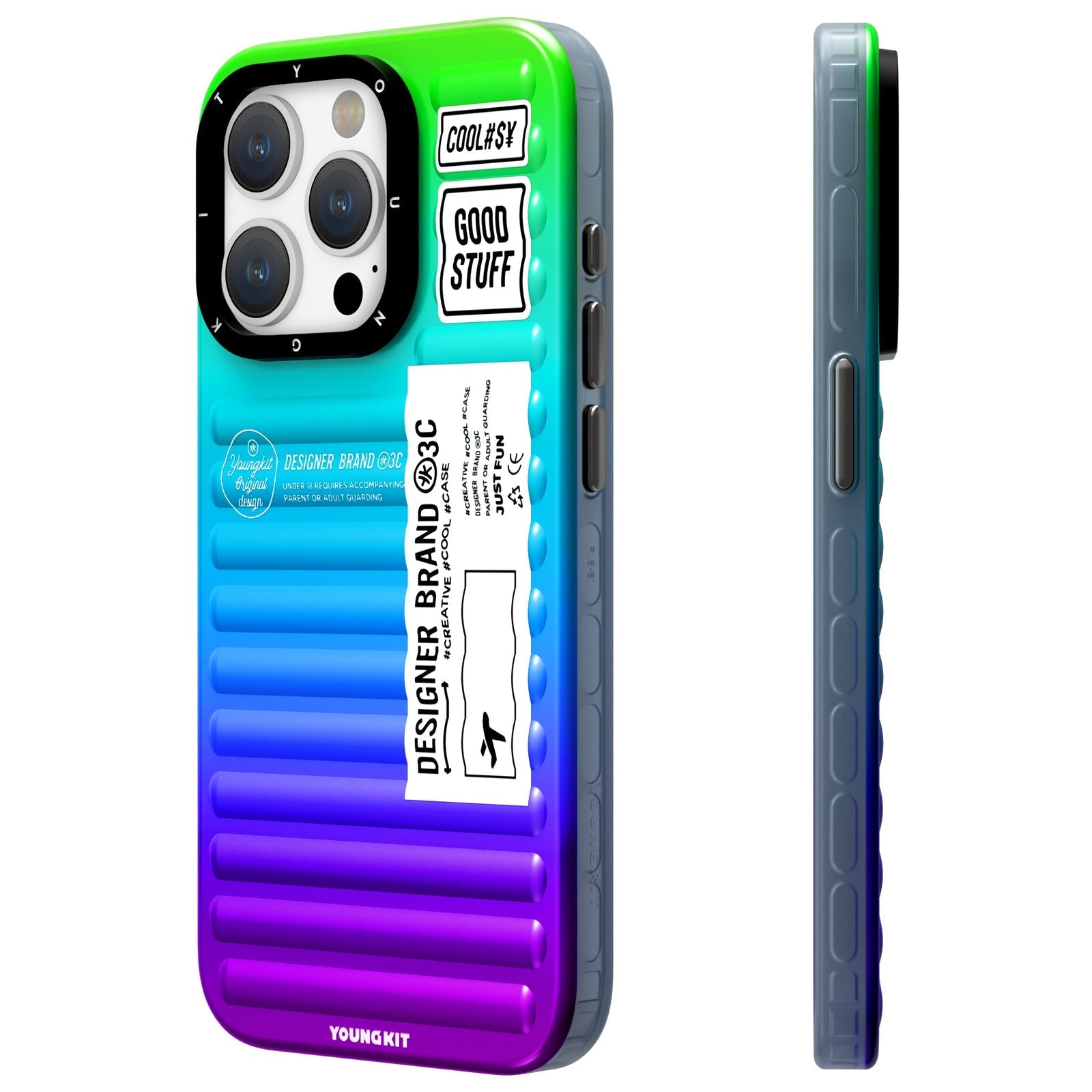 iPhone 15 Case YOUNGKIT Mysterious Multicolor Gradient Luggage Aurora Galaxy