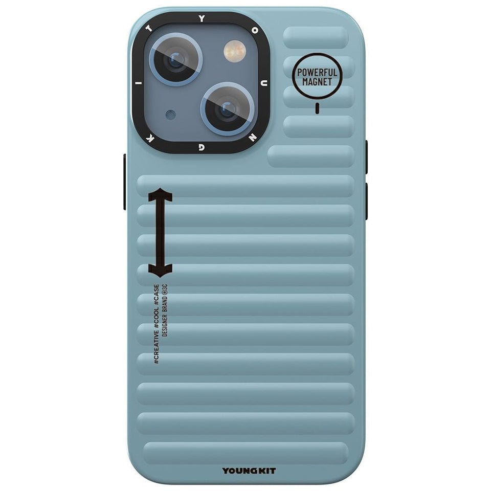 iPhone 13 Pro Hülle YOUNGKIT Plain Luggage MagSafe Luxury Designer Brand - Blue