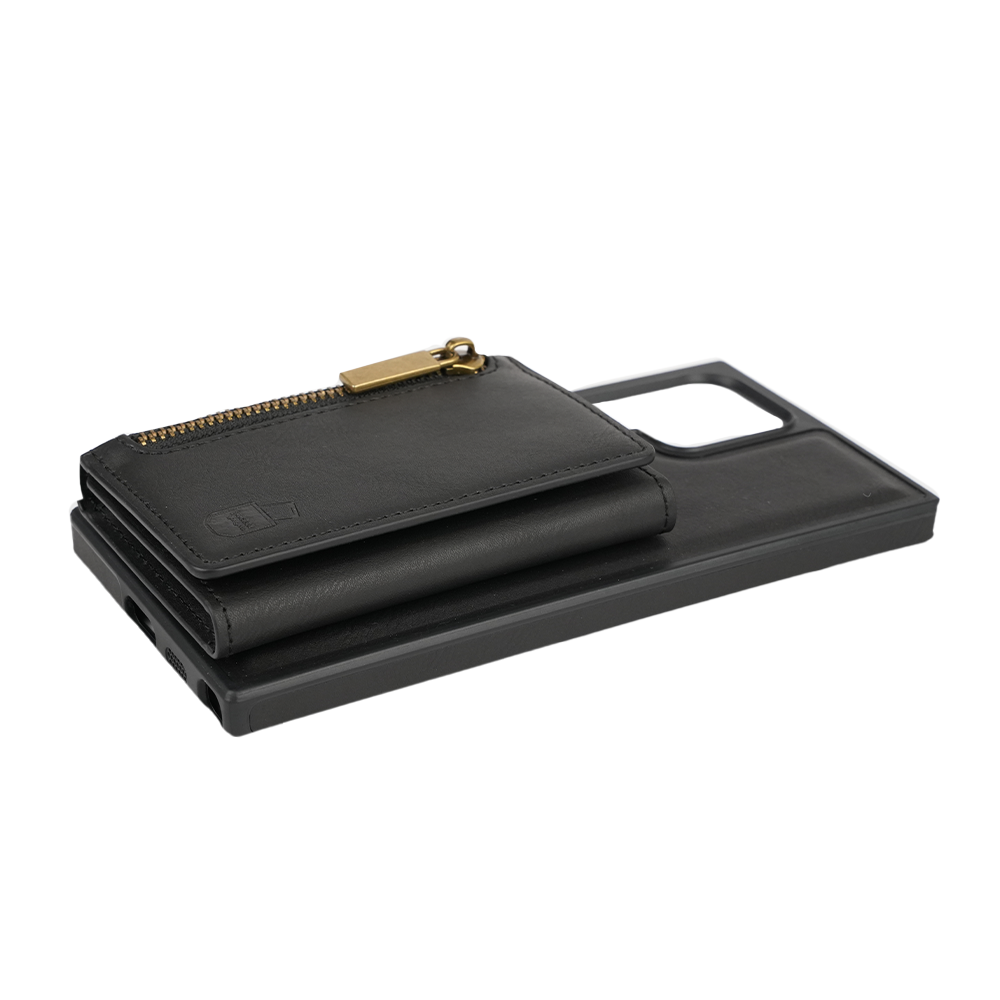 Samsung Galaxy S22 + Hülle und Portemonnaie Set Premium Kunstleder MagSafe / Napoli – Black