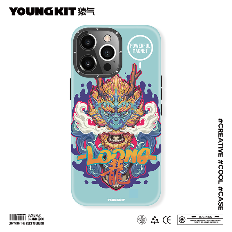 iPhone 13 Pro Max YOUNGKIT Mythical Creatures MagSafe Shockproof Airbags / Loong