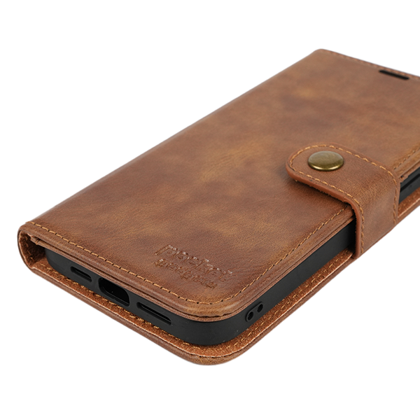 iPhone 15 Pro Max Etui Hülle Flip Cover Premium Kunstleder Magnetisch Kartenhalter / Milano – Brown iPhone