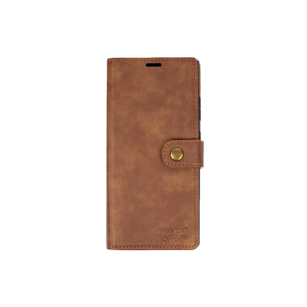 Samsung Galaxy S23 Ultra Flip Cover Case Etui Hülle Premium Kunstleder Magnetisch Kartenhalter / Milano – Brown Samsung