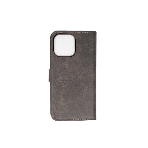 iPhone 12 Etui Hülle Flip Cover Premium Kunstleder Magnetisch Kartenhalter / Milano – Gray iPhone