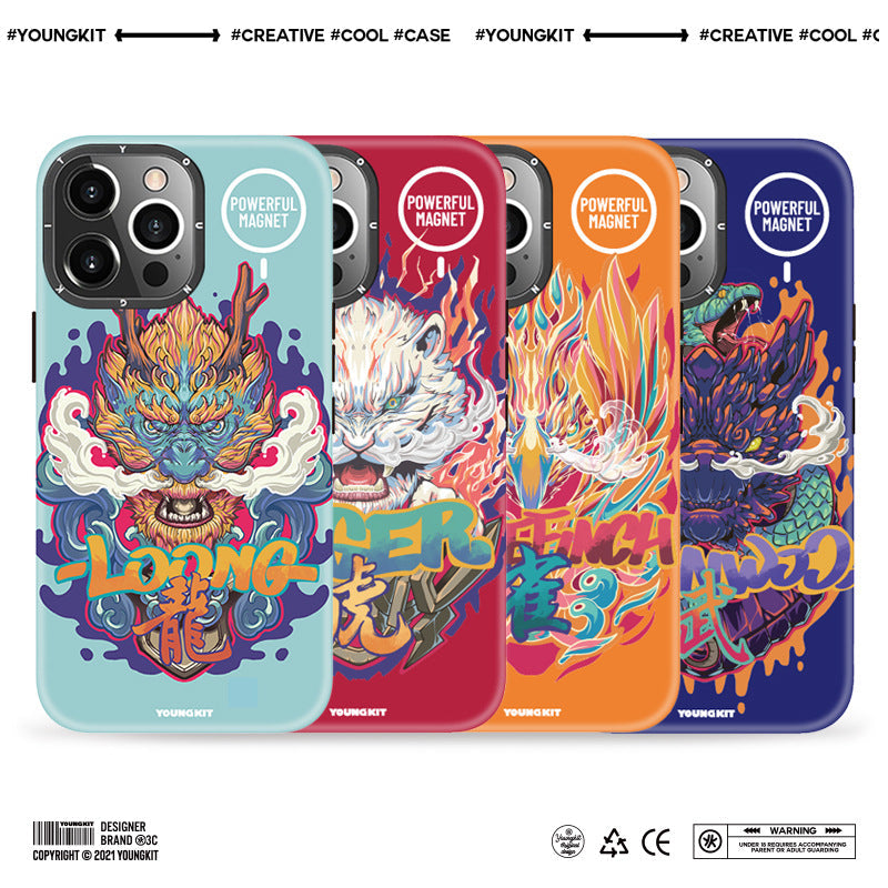 iPhone 13 Pro Max YOUNGKIT Mythical Creatures MagSafe Shockproof Airbags / Loong