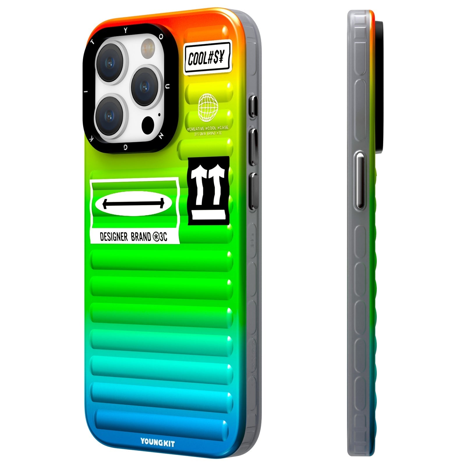 iPhone 15 Case YOUNGKIT Mysterious Multicolor Gradient Luggage The Wizard of Oz