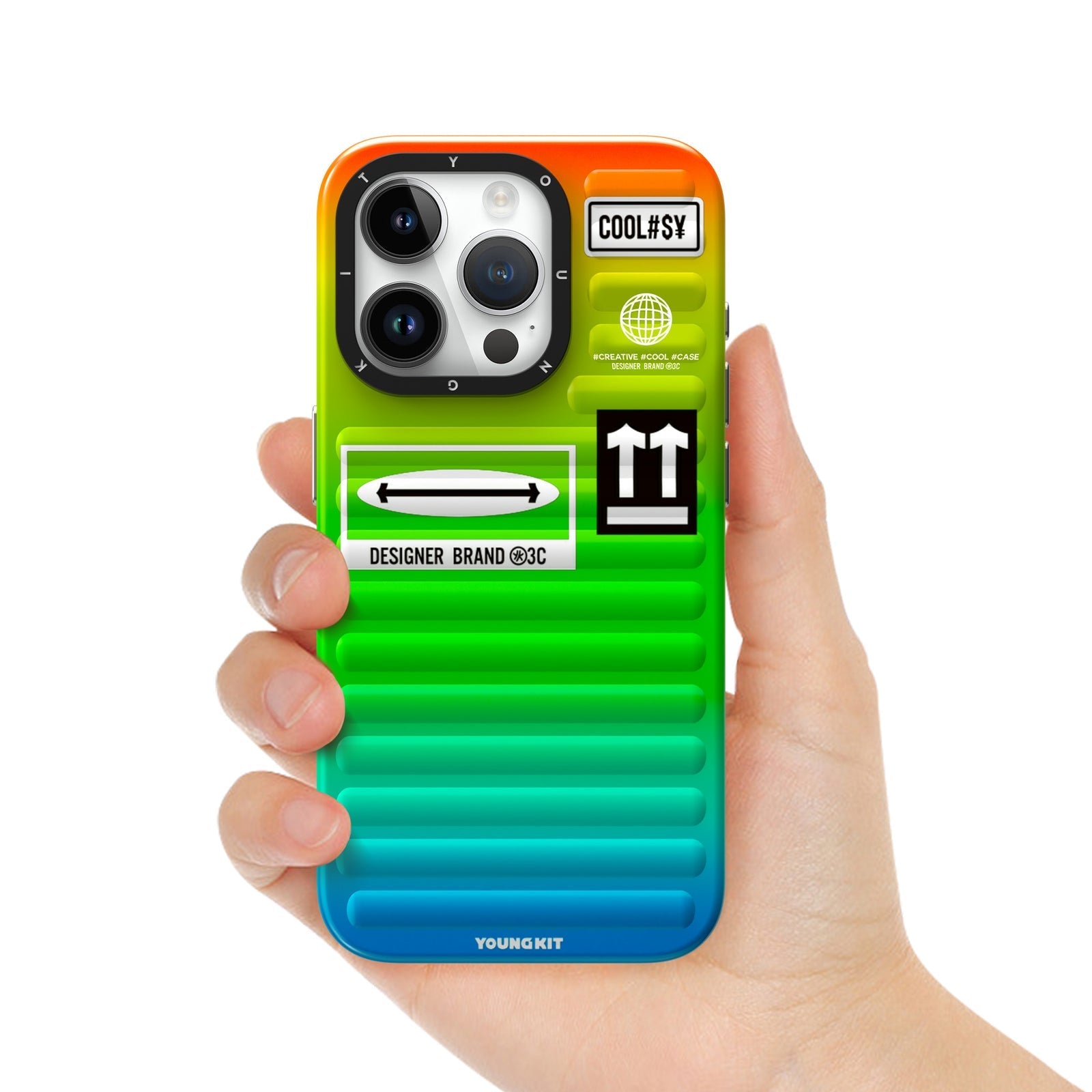 iPhone 15 Case YOUNGKIT Mysterious Multicolor Gradient Luggage The Wizard of Oz
