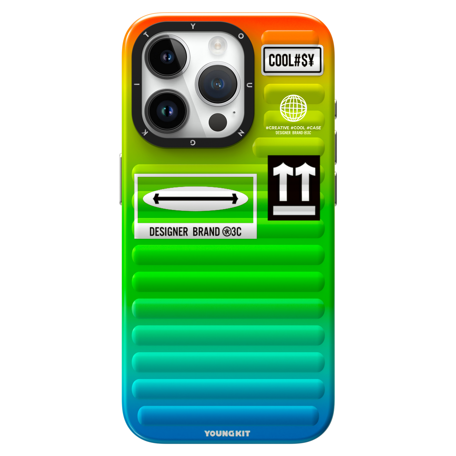 iPhone 15 Case YOUNGKIT Mysterious Multicolor Gradient Luggage The Wizard of Oz