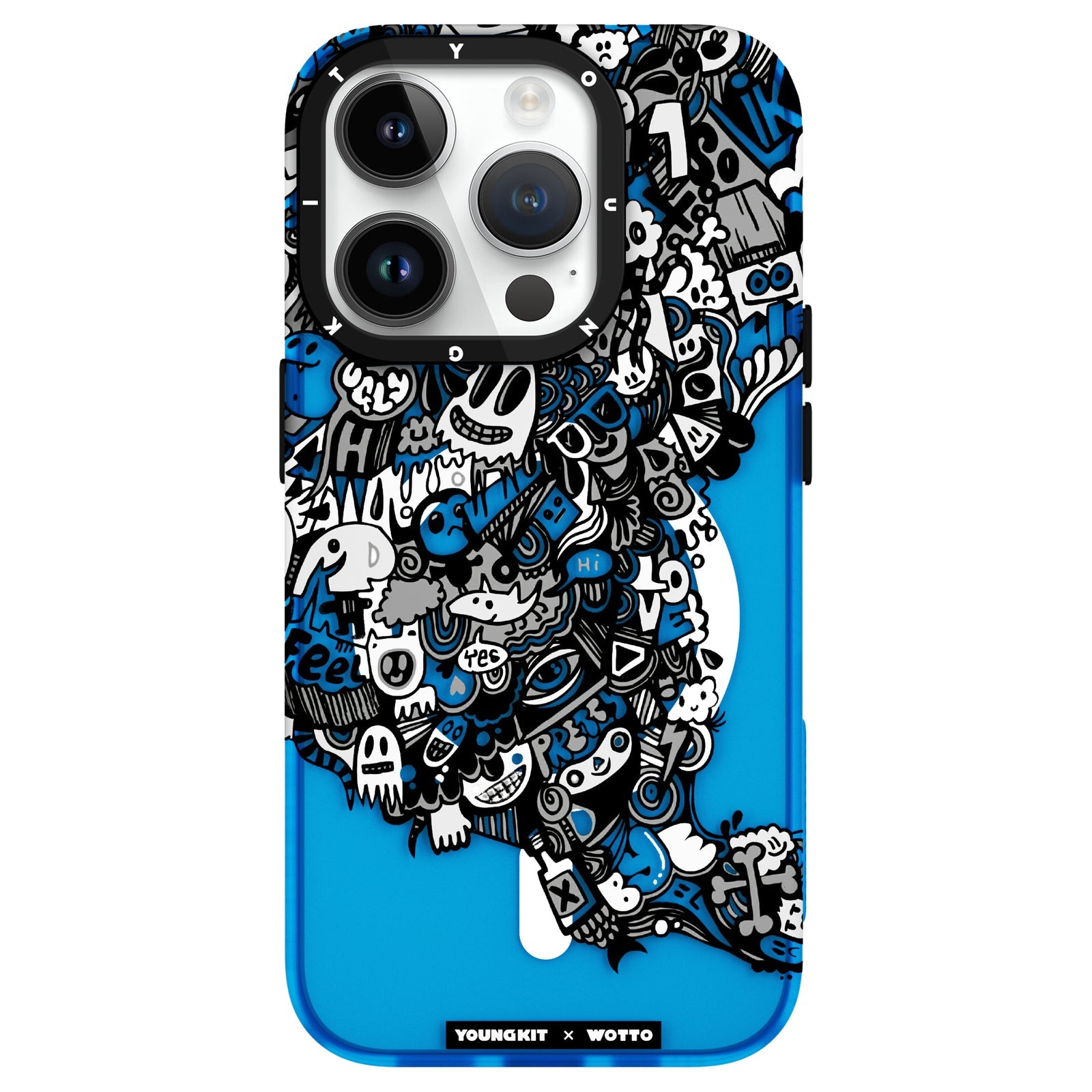 iPhone 13 Pro Max Hülle YOUNGKIT X WOTTO Street Graffiti Magsafe / Blue