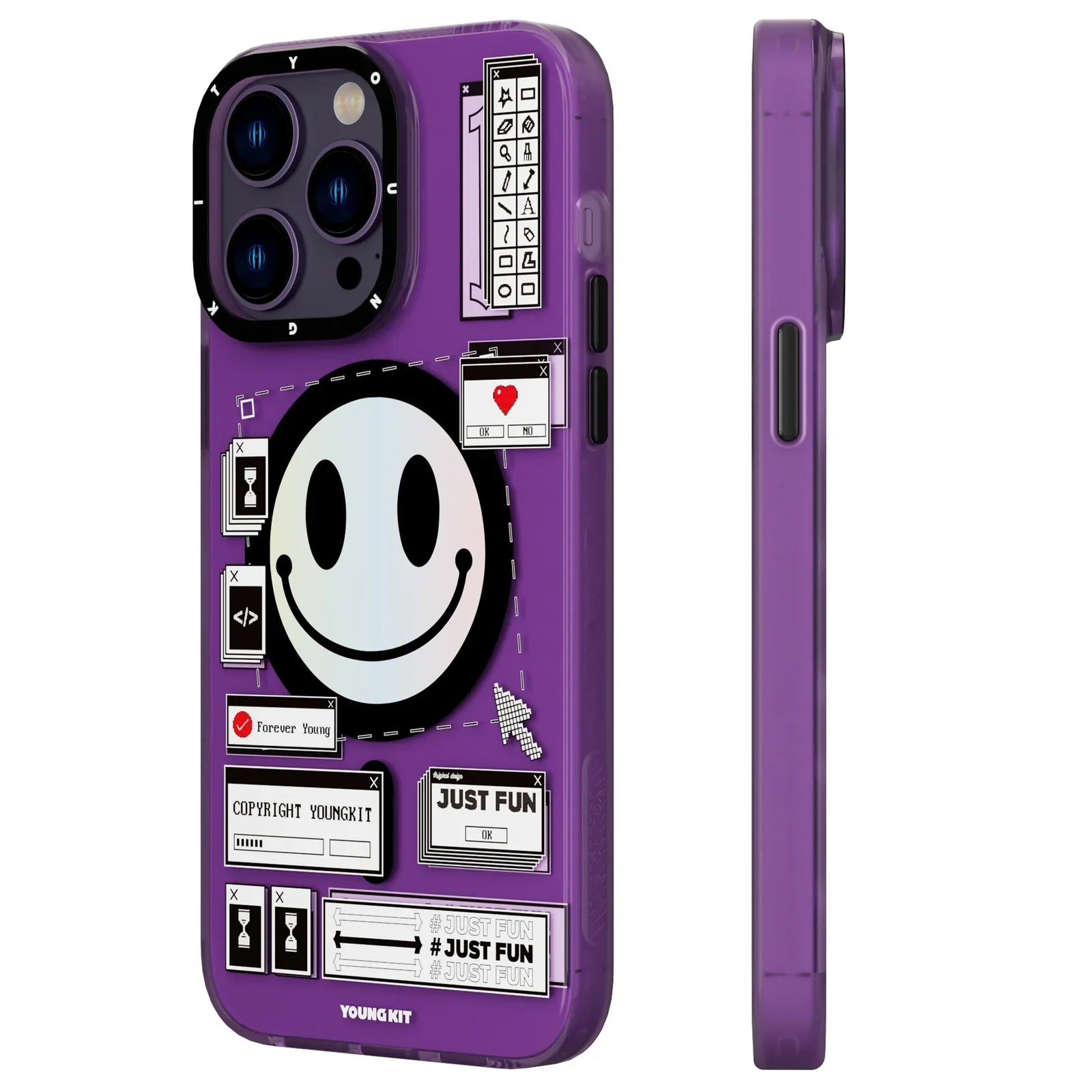 iPhone 13 Pro Hülle YOUNGKIT AI-Inspired Source Code Magsafe / Purple