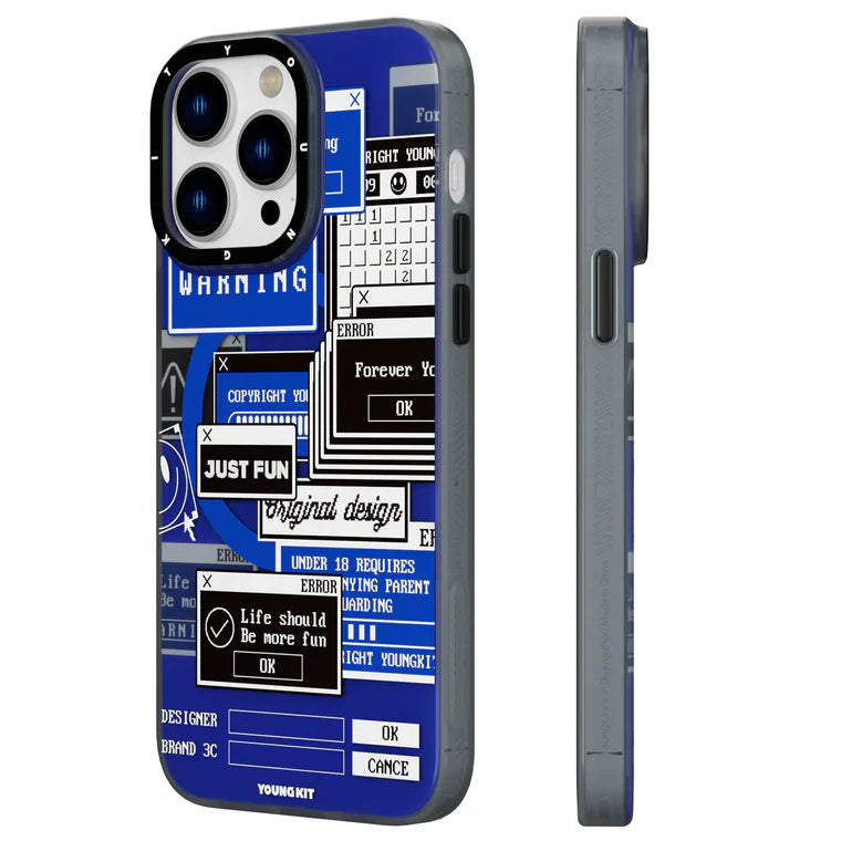 iPhone 14 Pro Hülle YOUNGKIT AI-Inspired Source Code Magsafe / Blue