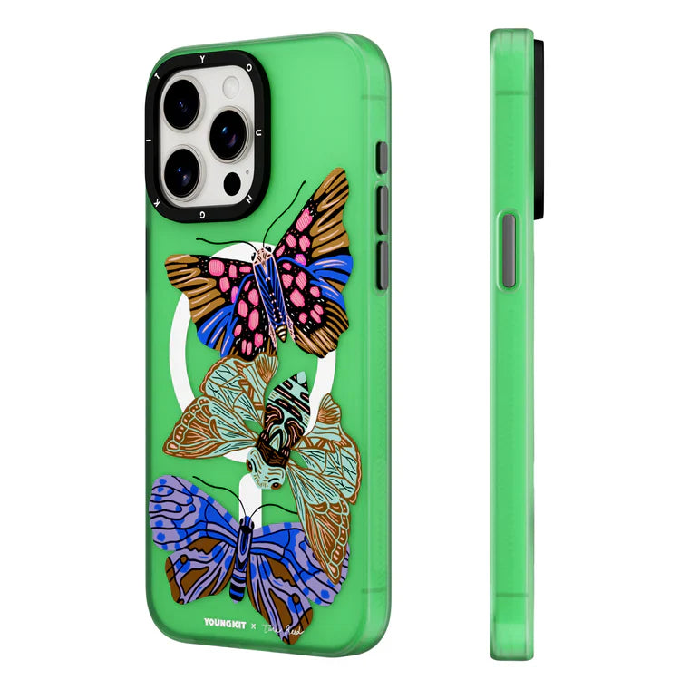iPhone 15 Pro Hülle YOUNGKIT X @Tara Reed Vibrant Flora And Fauna MagSafe / Green