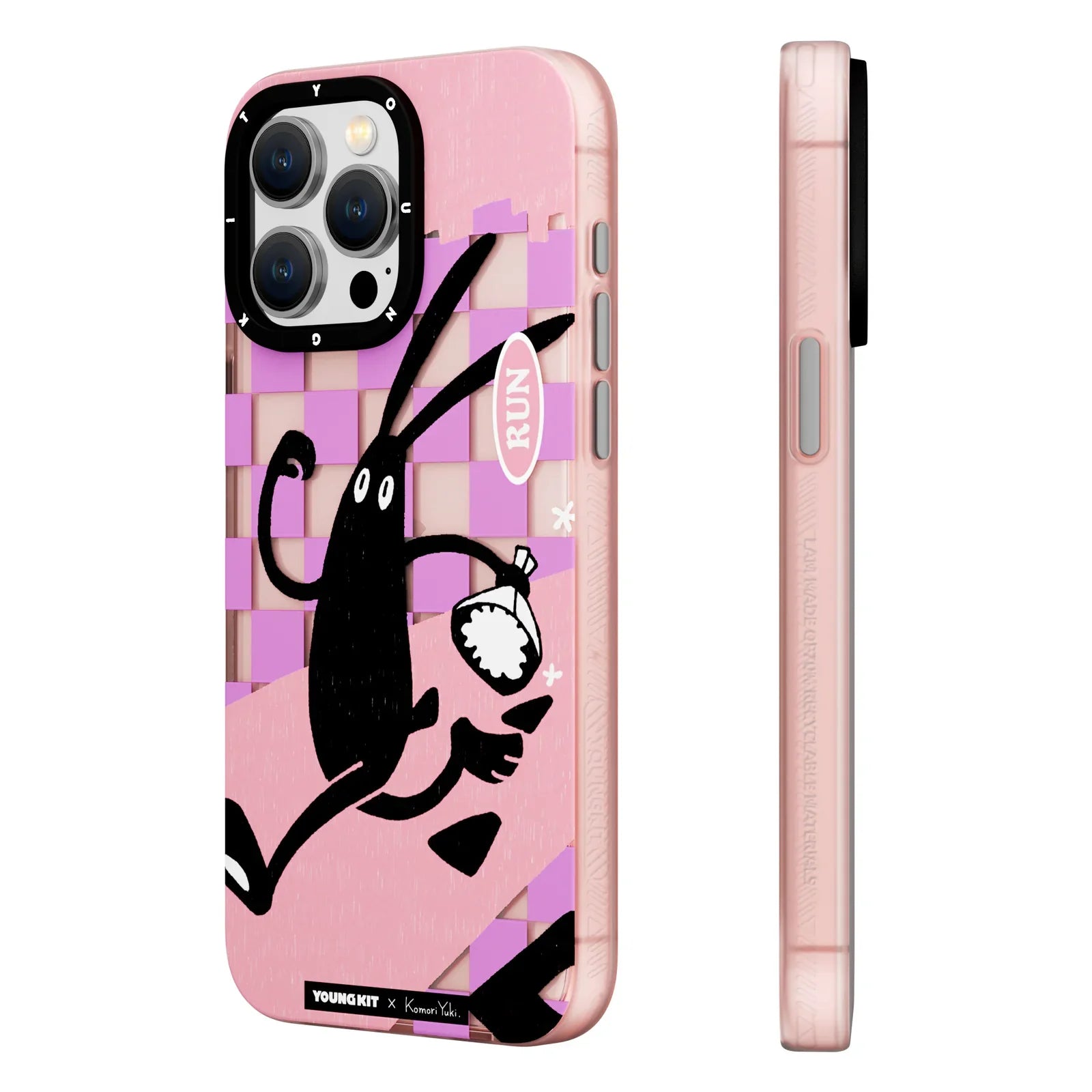 iPhone 15 Hülle YOUNGKIT X @KomoriYuki Green Flora and Fauna / Pink