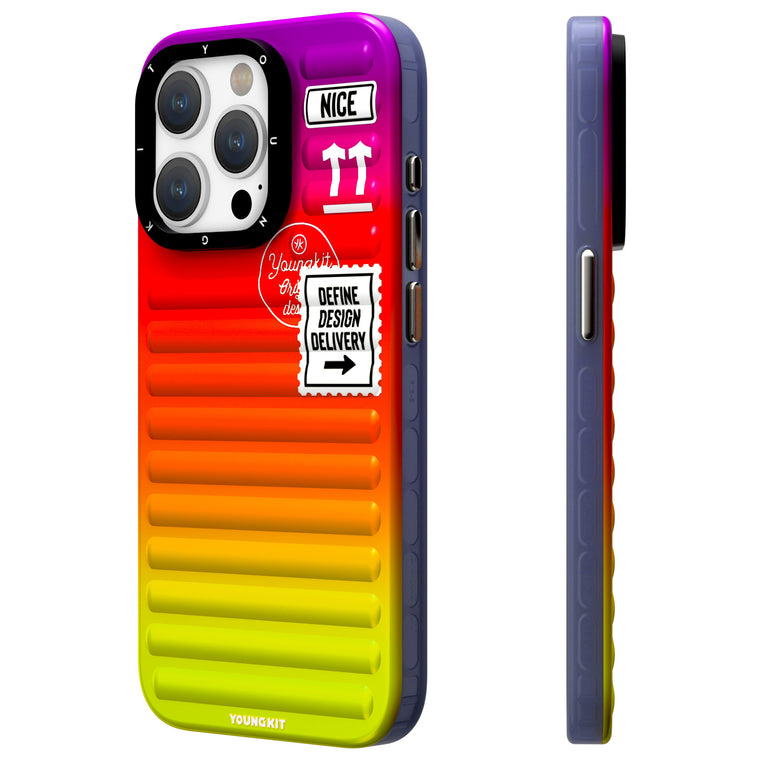iPhone 14 Pro Case YOUNGKIT Mysterious Multicolor Gradient Luggage Red Sunset