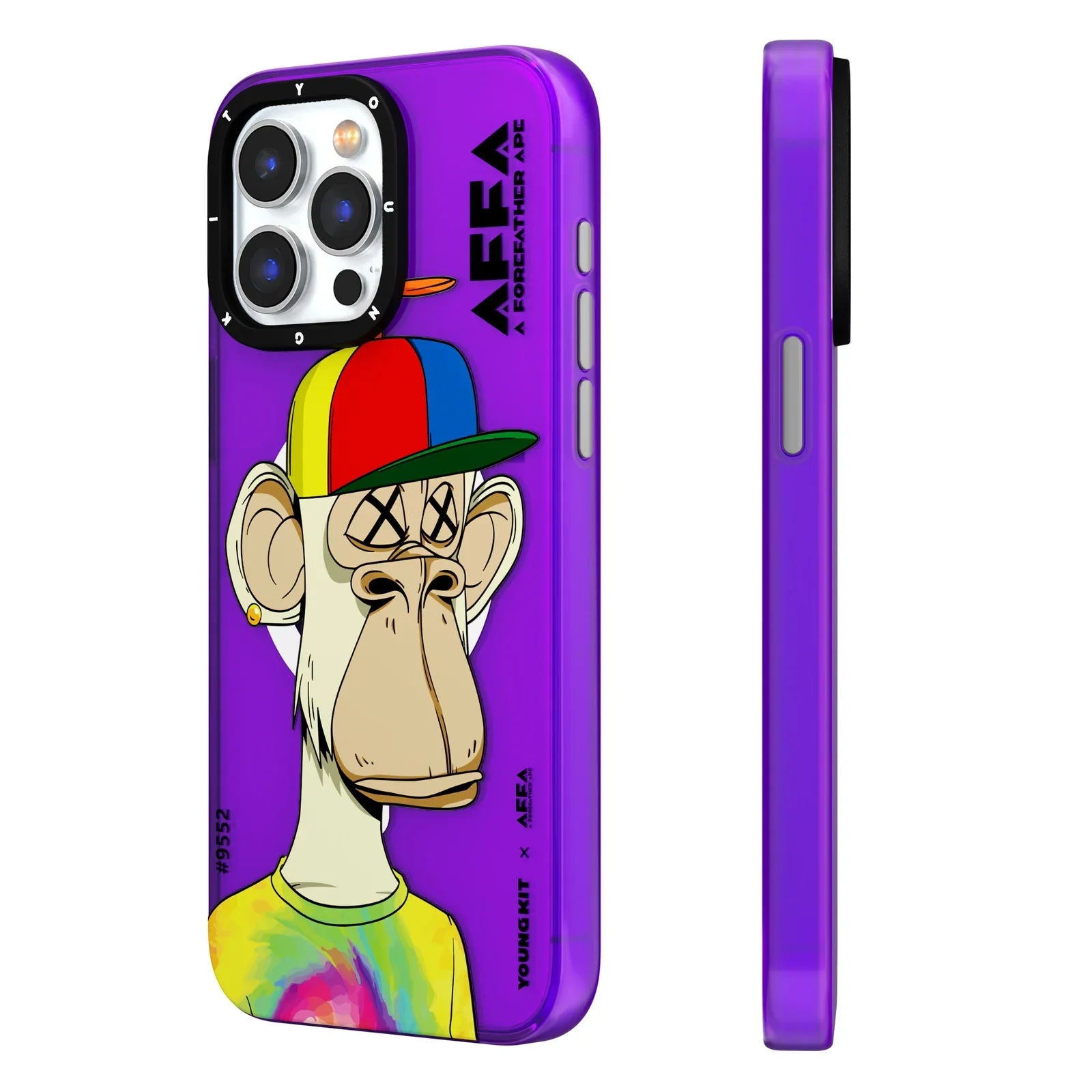 iPhone 15 Pro Max Hülle YOUNGKIT X AFFA Funny BoredApe @BAYC Magsafe / Purple