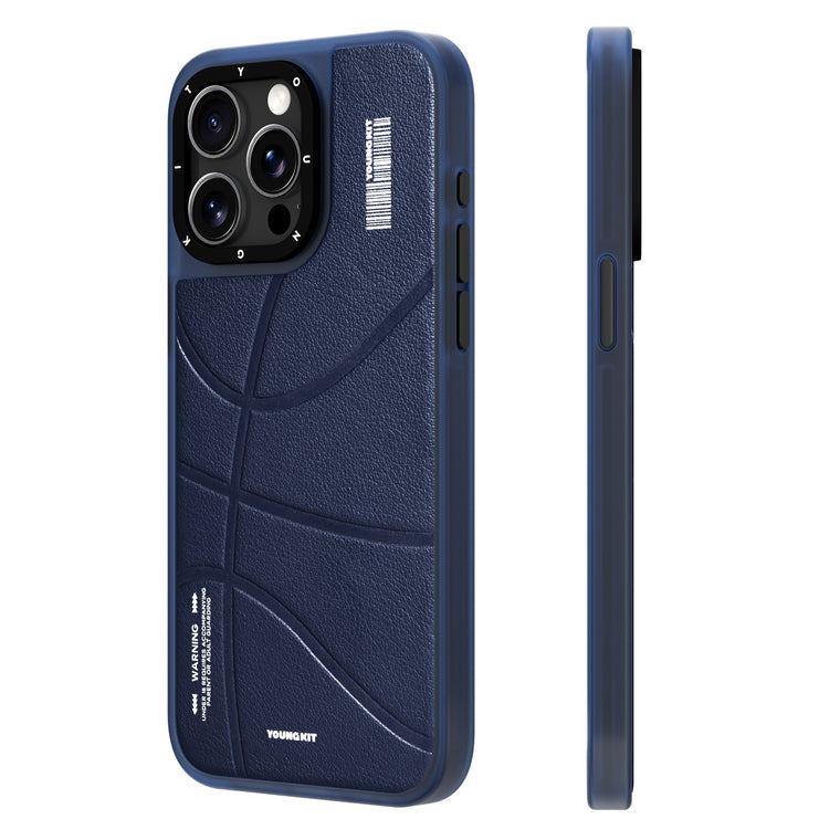 iPhone 15 Pro Max Hülle YOUNGKIT Basketball Case Backboard Leather MagSafe / Blue
