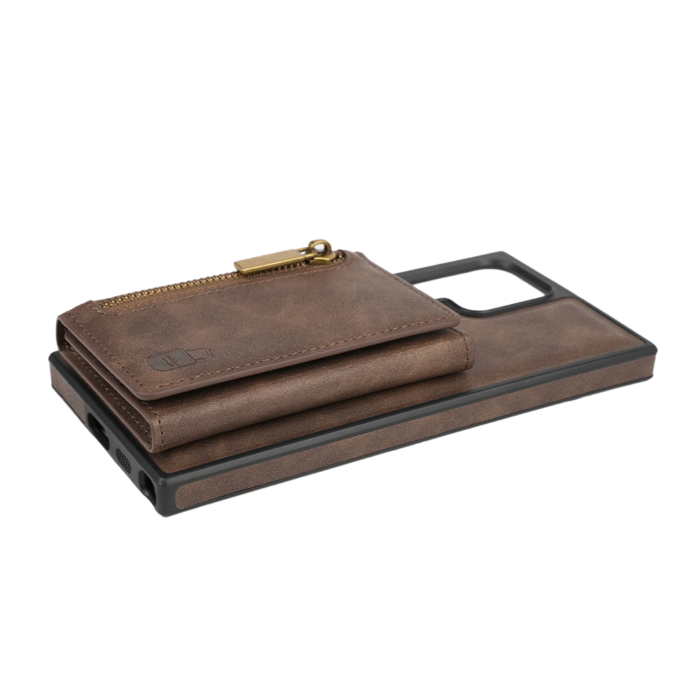 Samsung Galaxy S23 + Hülle und Portemonnaie Set Premium Kunstleder MagSafe / Napoli – Brown