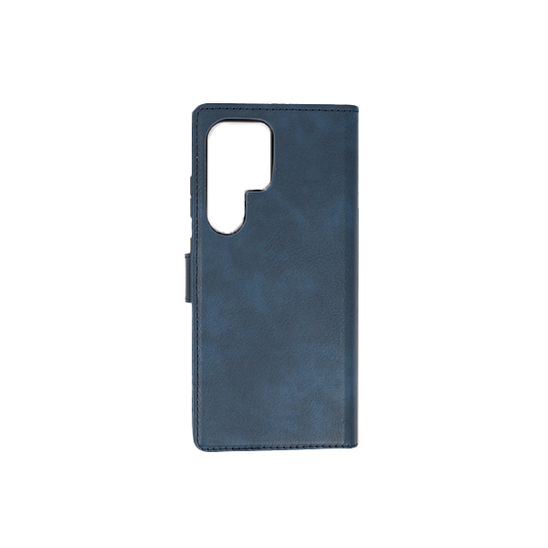 Samsung Galaxy S22 Ultra Flip Cover Case Etui Hülle Premium Kunstleder Magnetisch Kartenhalter / Milano – Blue Samsung