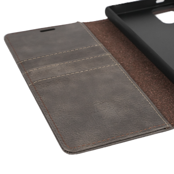 Samsung Galaxy S23 + Flip Cover Case Etui Hülle Premium Kunstleder Magnetisch Kartenhalter / Milano – Gray Samsung