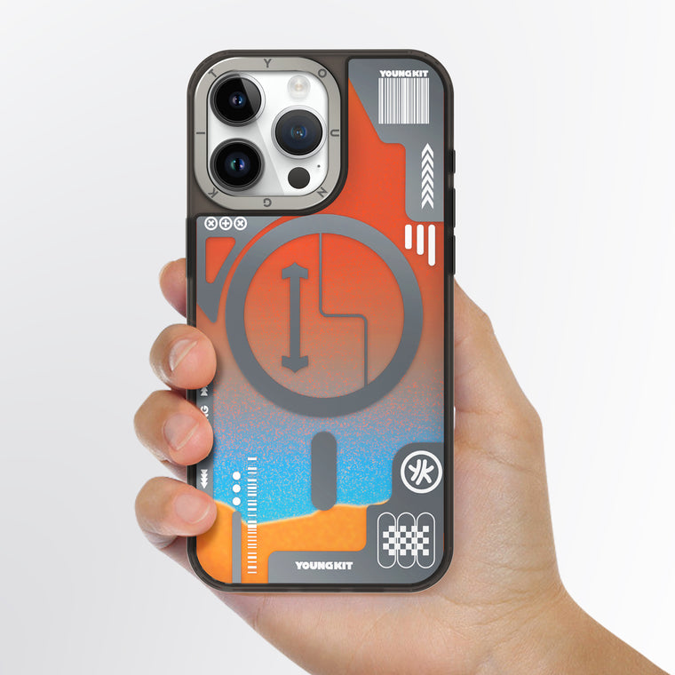 iPhone 14 Pro Max Hülle YOUNGKIT Cyberpunk Fluorescence Luminous Quicksand / Red