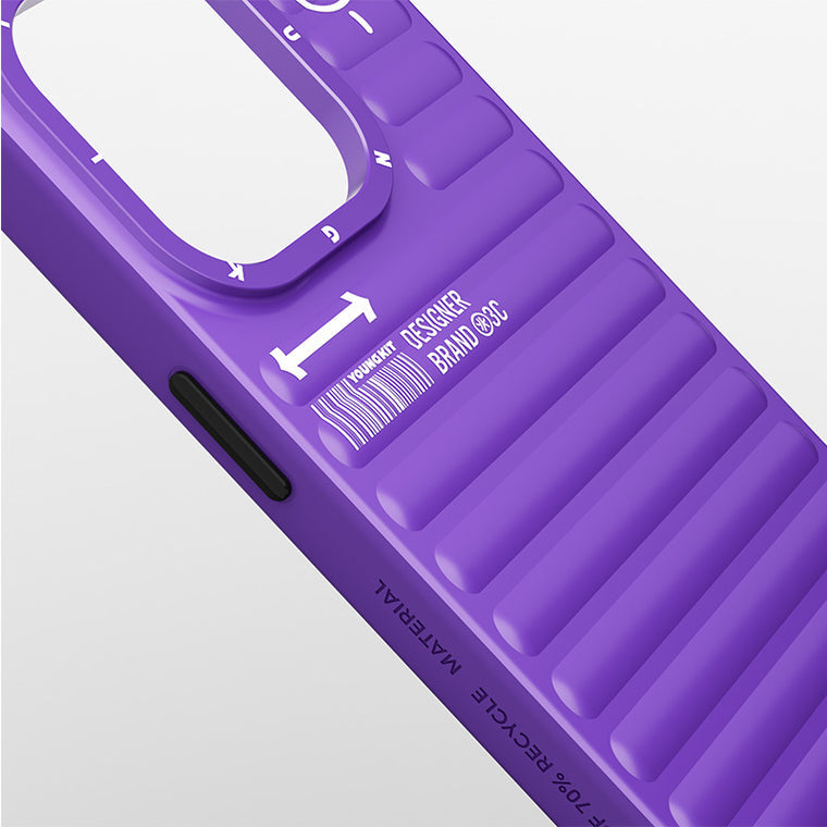 iPhone 14 Pro Max Hülle YOUNGKIT Plain Luggage MagSafe Luxury Designer Brand - Purple