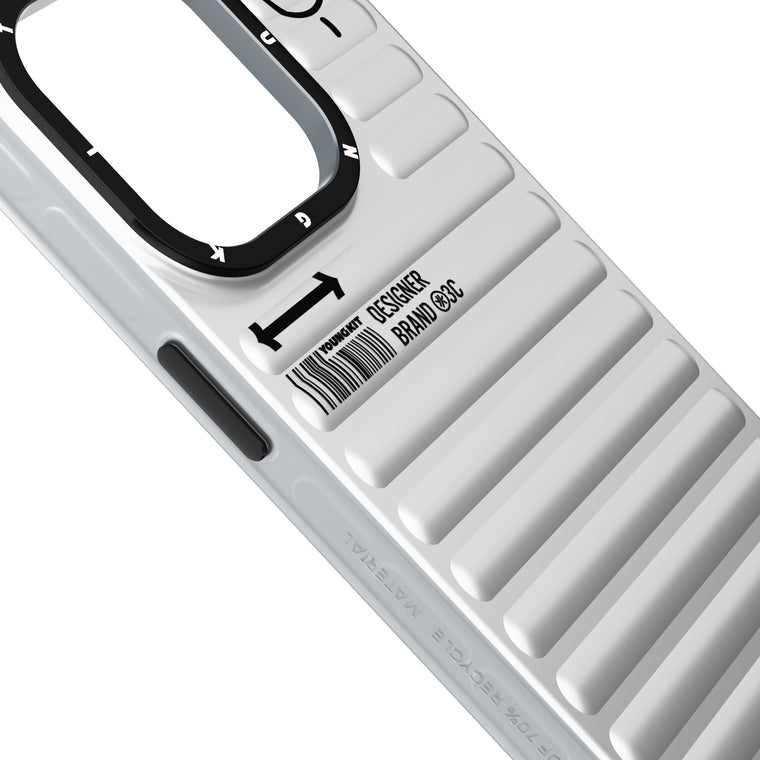 iPhone 14 Pro Hülle YOUNGKIT Plain Luggage MagSafe Luxury Designer Brand - Silver