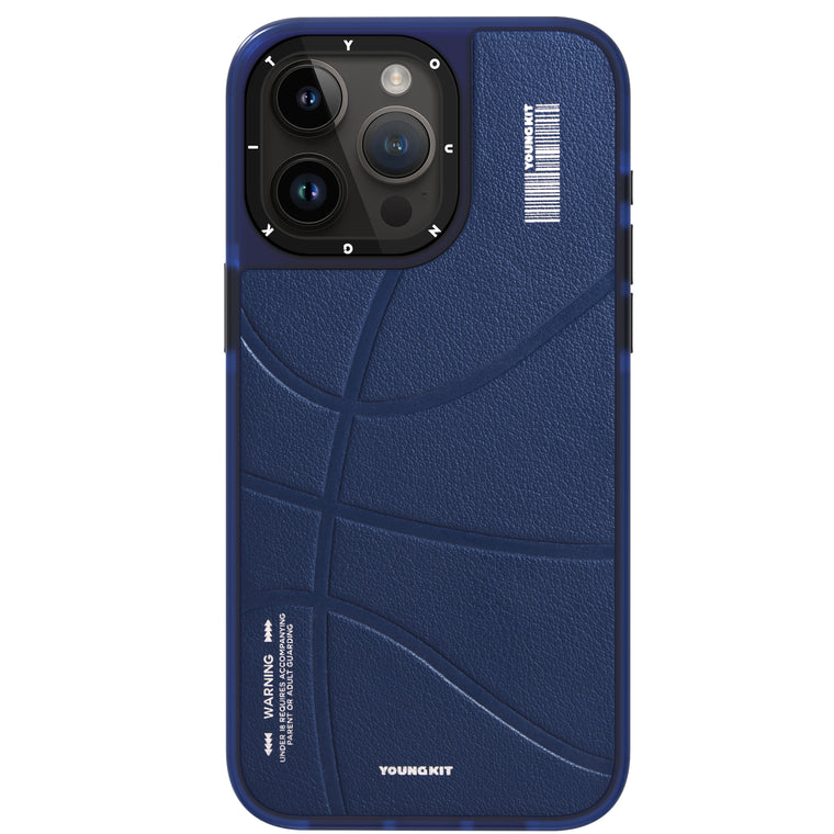 iPhone 15 Pro Max Hülle YOUNGKIT Basketball Case Backboard Leather MagSafe / Blue